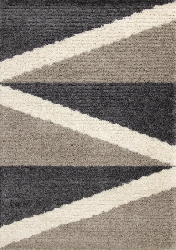 Rondo 5 x 8 Abstract Beige Cream Shag Rug