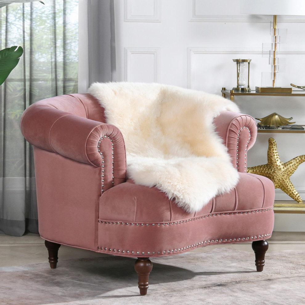 La Rosa 42 quotChesterfield Tufted Accent Chair   Traditional   Armchairs And Accent Chairs   by Jennifer Taylor Home  Houzz