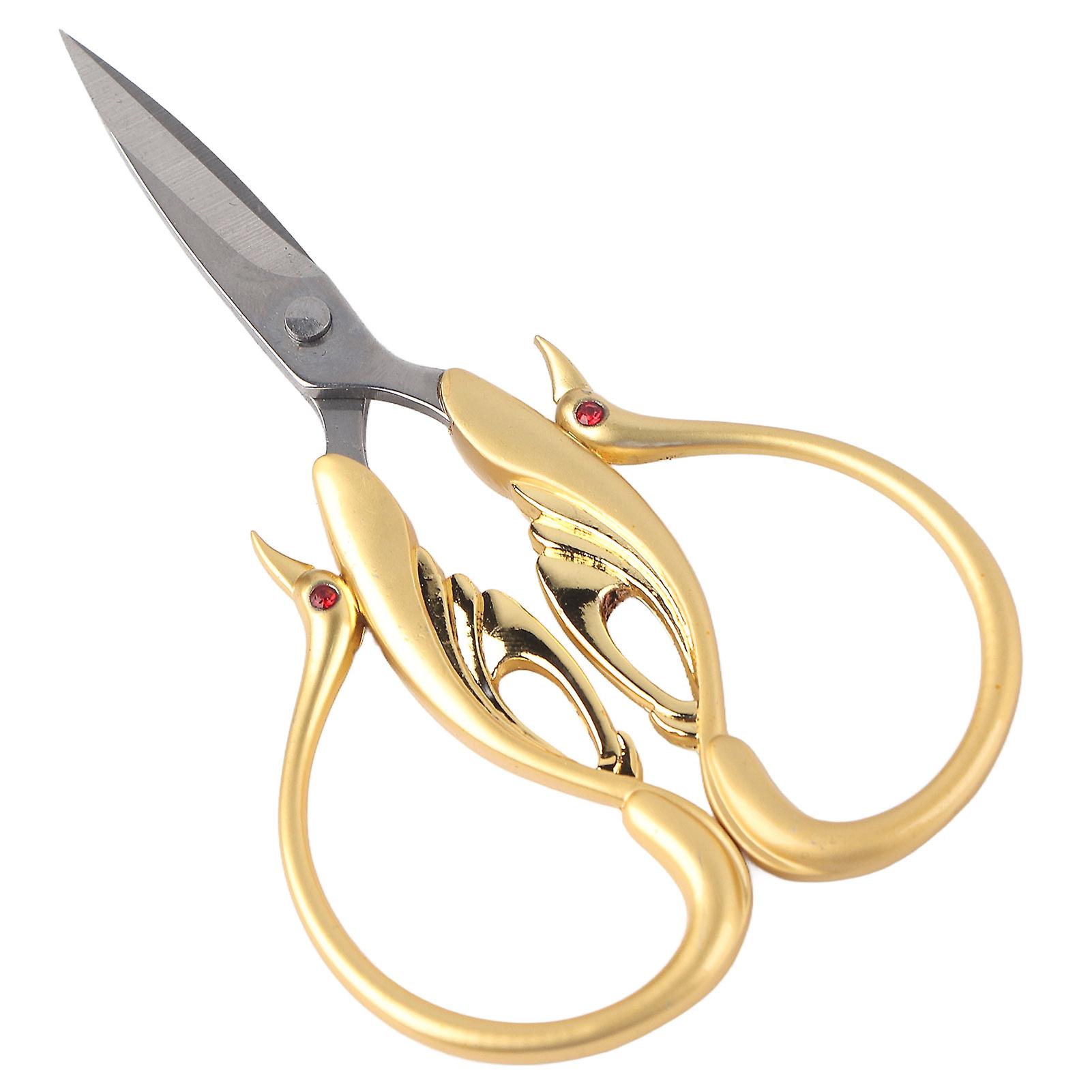 Scissors Retro Diy Swan Shaped Cross Stitch Household Cloth Cutting Sewing Accessoriesgold