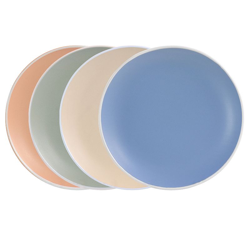 Spice By Tia Mowry Creamy Tahini 4 Piece Round Stoneware Dinner Plate Set