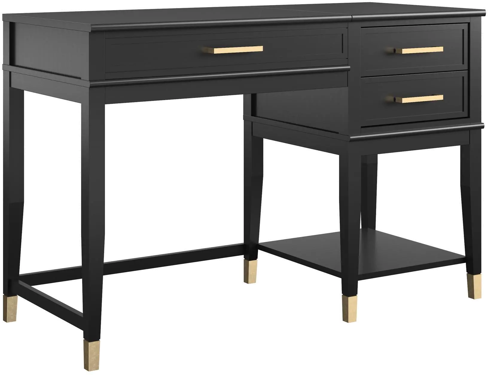 Westerleigh Black Lift-Top Computer Desk