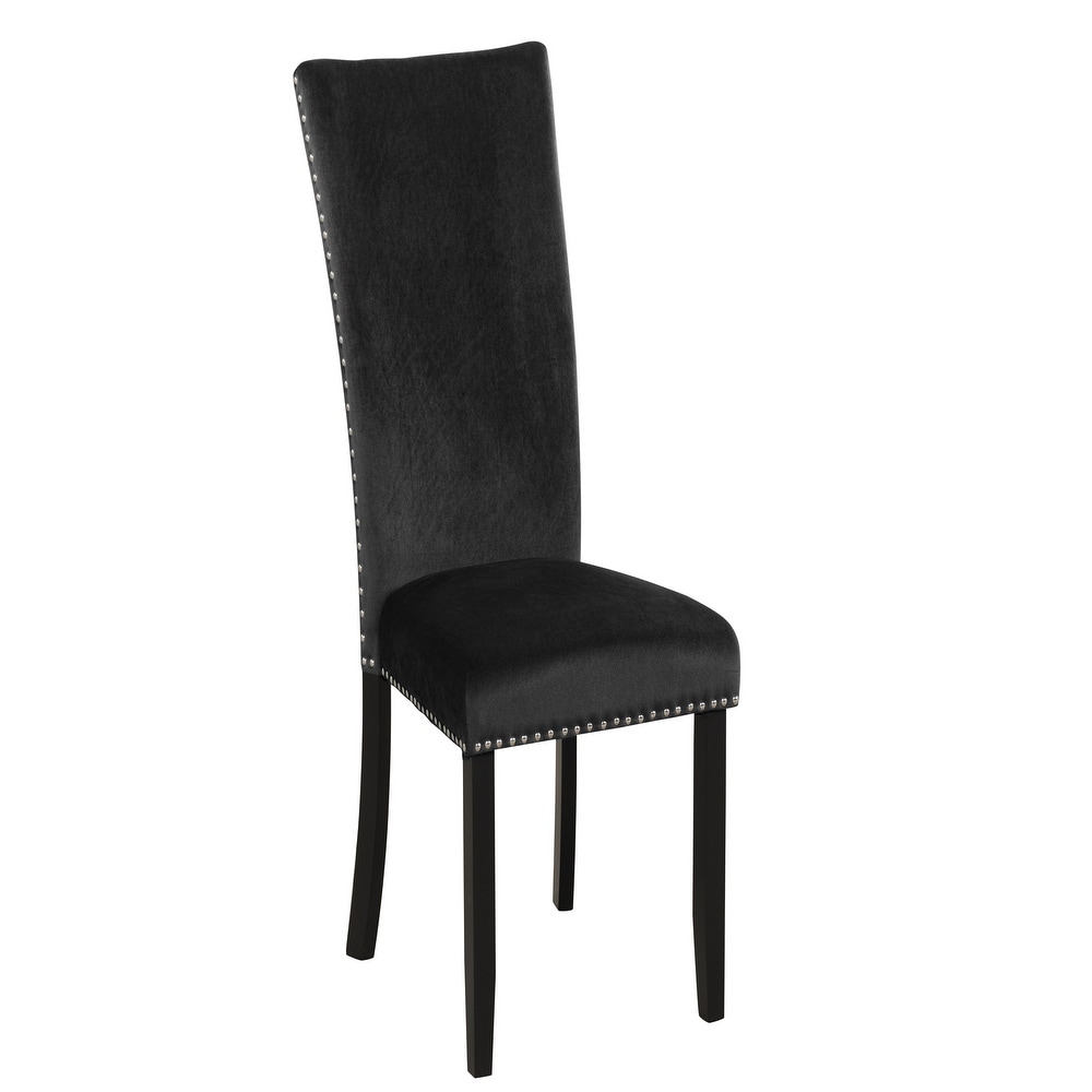 Velvet upholstered Chairs with Nailhead trimmed  Rubber Wood Legs