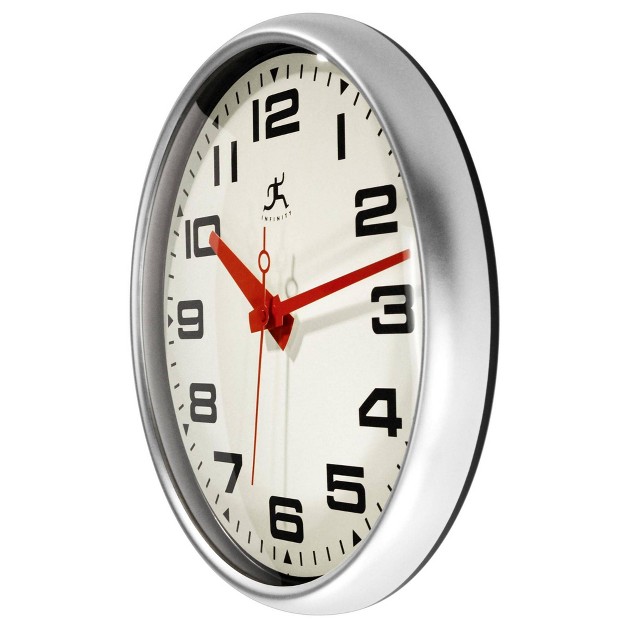 Lexington Avenue Wall Clock Matte Silver Infinity Instruments