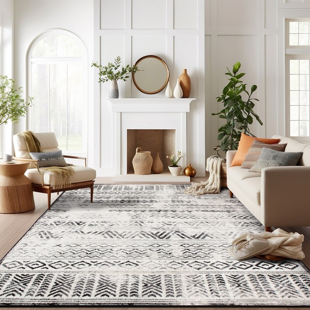 World Rug Gallery Distressed Geometric Bohemian Area Rug