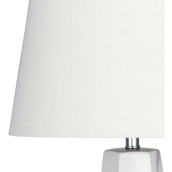 Caehiah Table Lamp with Grey Base and White Shade