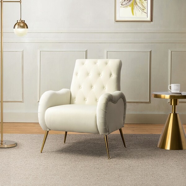 Calymne Modern Upholstered Armchair with Button-tufted Back by HULALA HOME