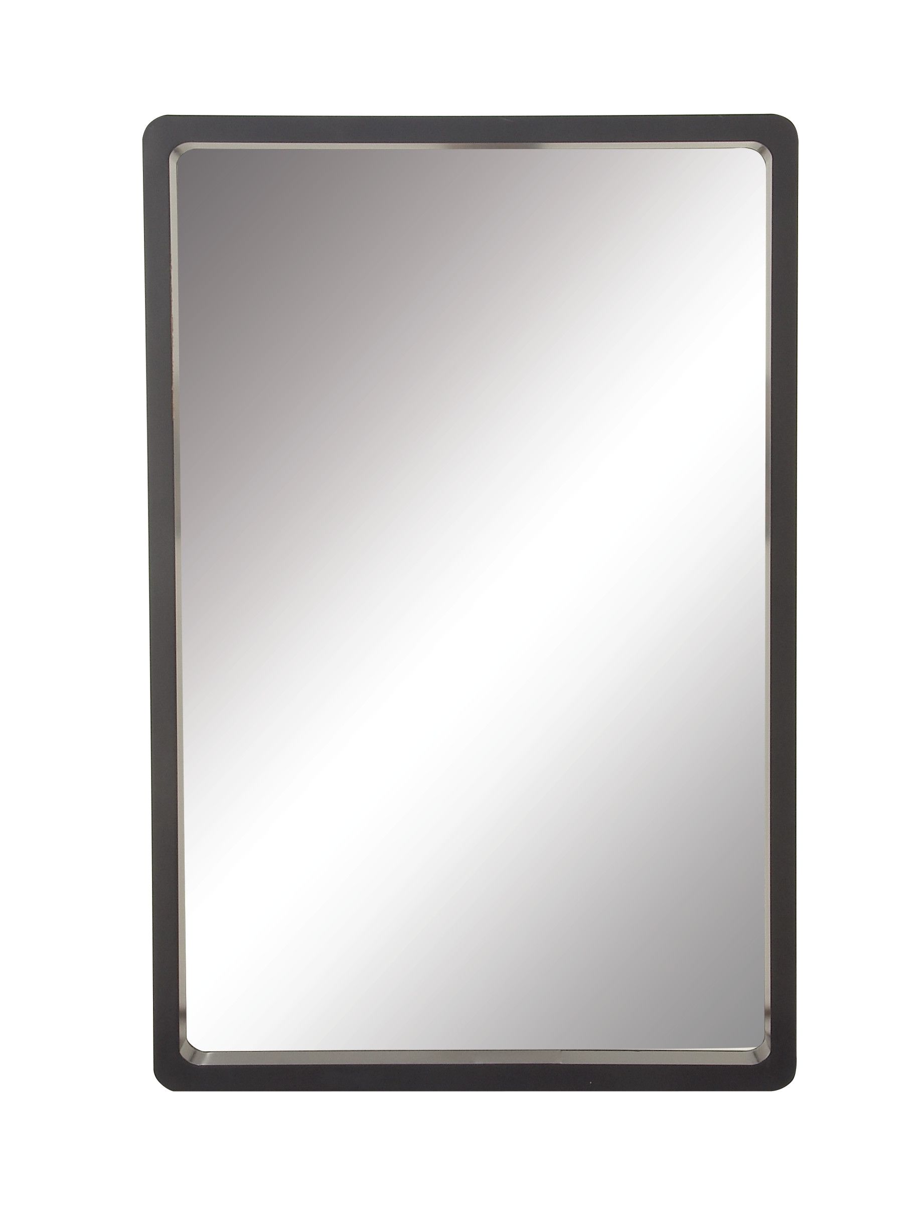 Black Contemporary Wood Wall Mirror 36 x 24