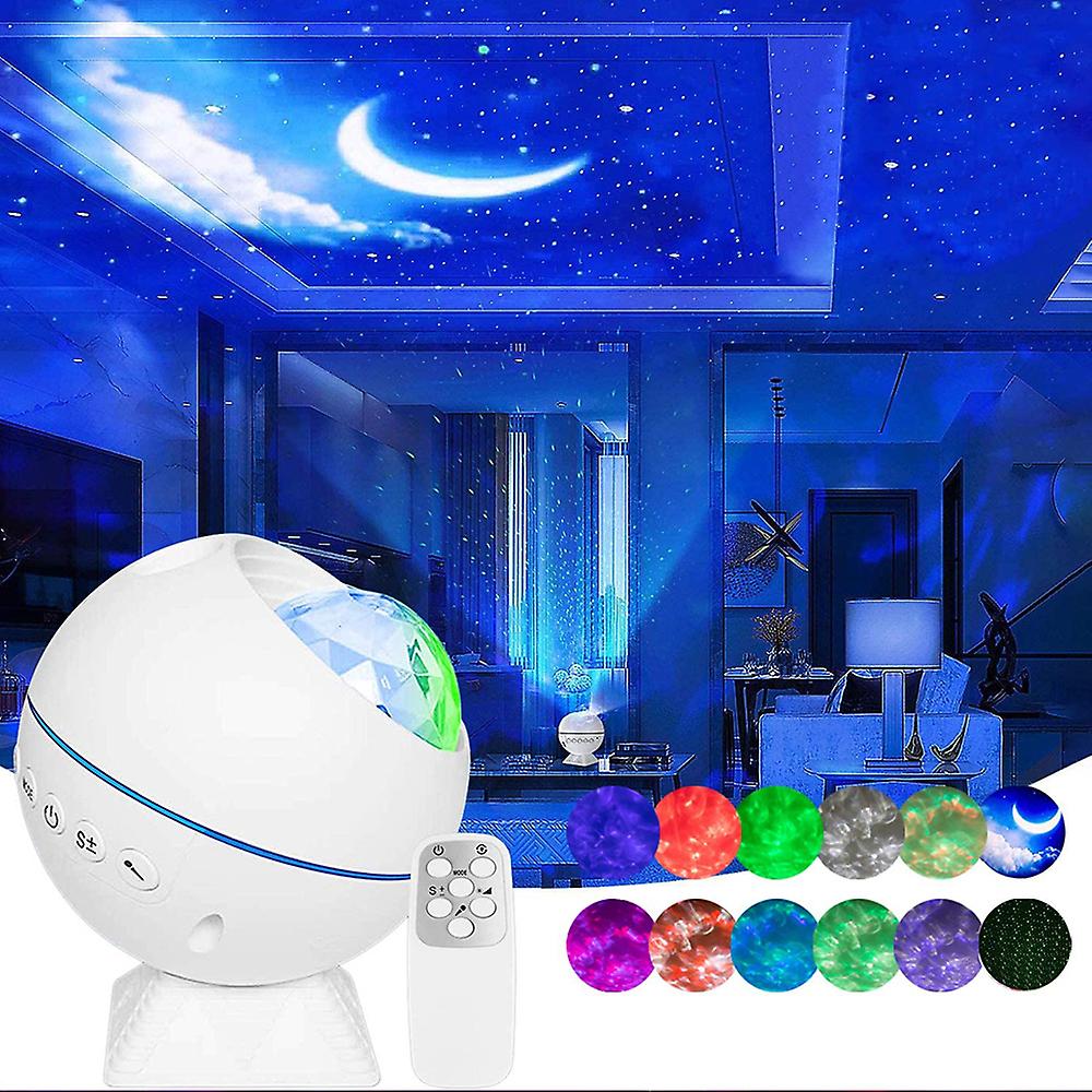 Led Galaxy Star Moon Cloud Projector Night Light Starry Ocean Wave Lamp W Remote