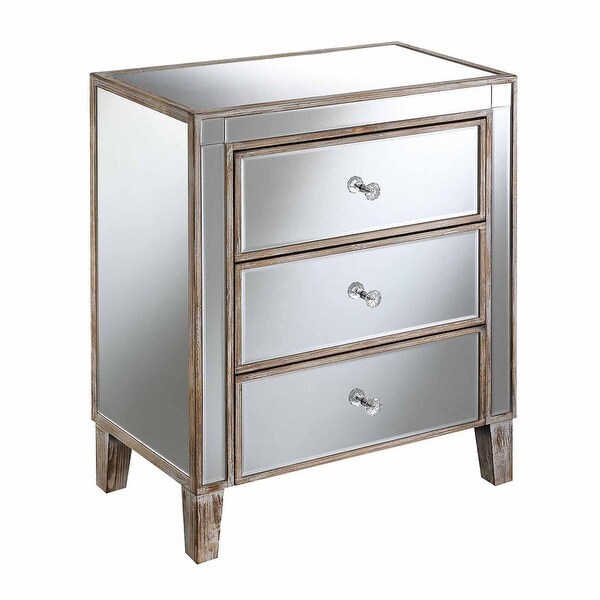 Silver Orchid Olivia 3-drawer Mirrored End Table