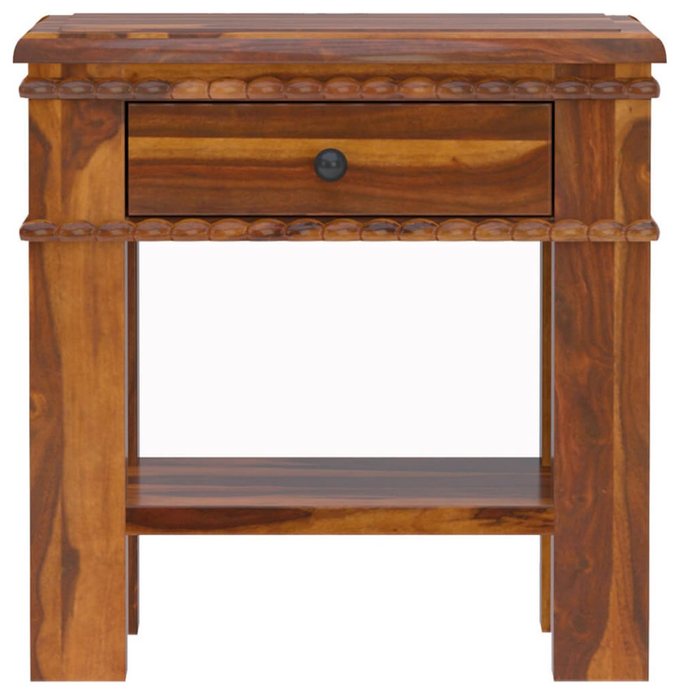 Everett Rustic Solid Wood End Table With 1 Drawer   Traditional   Side Tables And End Tables   by Sierra Living Concepts Inc  Houzz