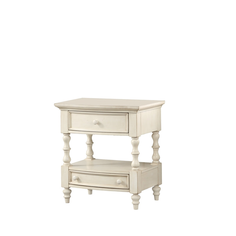 Comfort Pointe Shelton 2-Drawer Wood Nightstand in Antique White