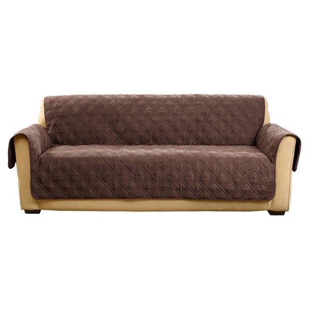 Microfiber Non Slip Sofa Furniture Cover Chocolate Sure Fit