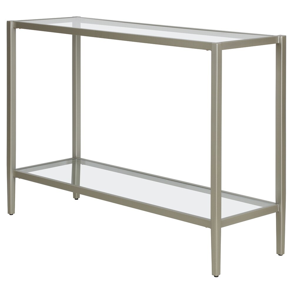 Hera 42'' Wide Rectangular Console Table with Clear Shelf   42\