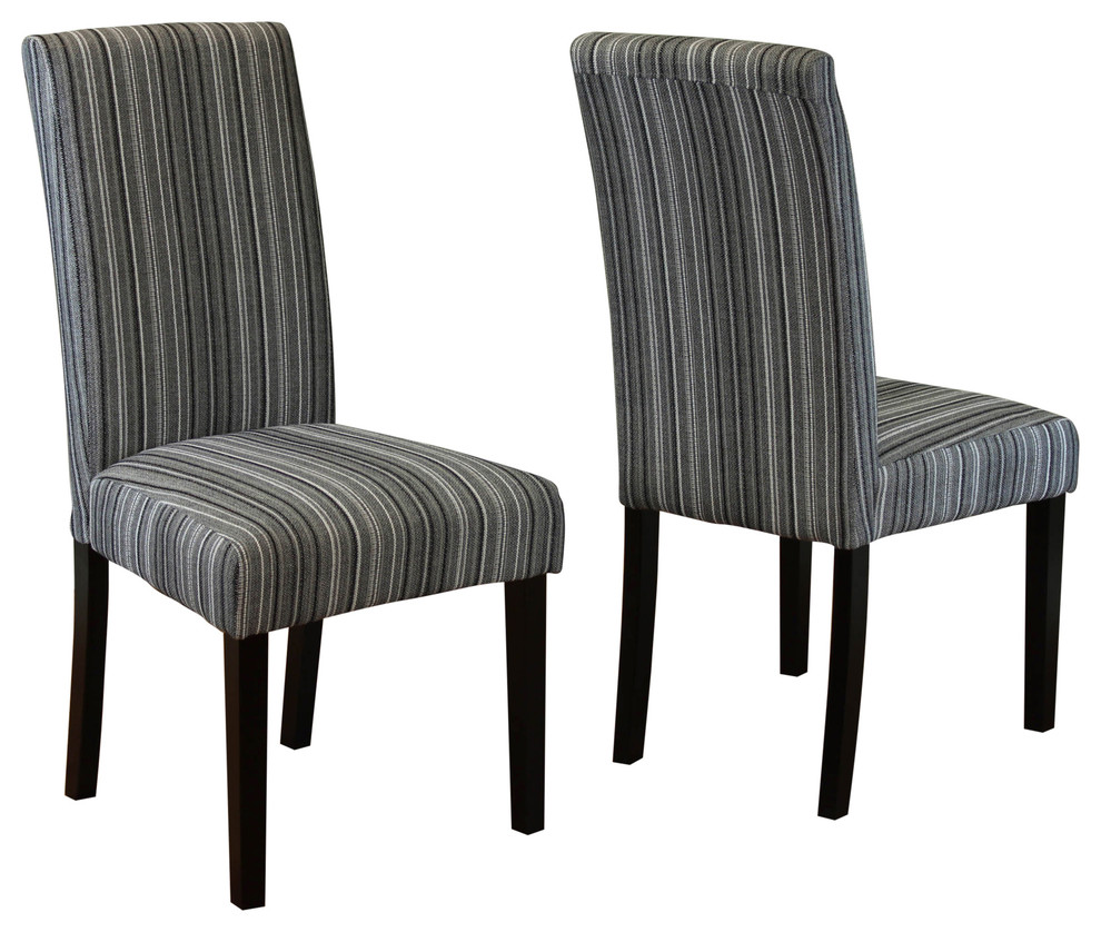 Seville Stripe Fabric Dining Chairs  Set Of 2   Dining Chairs   by Monsoon Pacific  Houzz