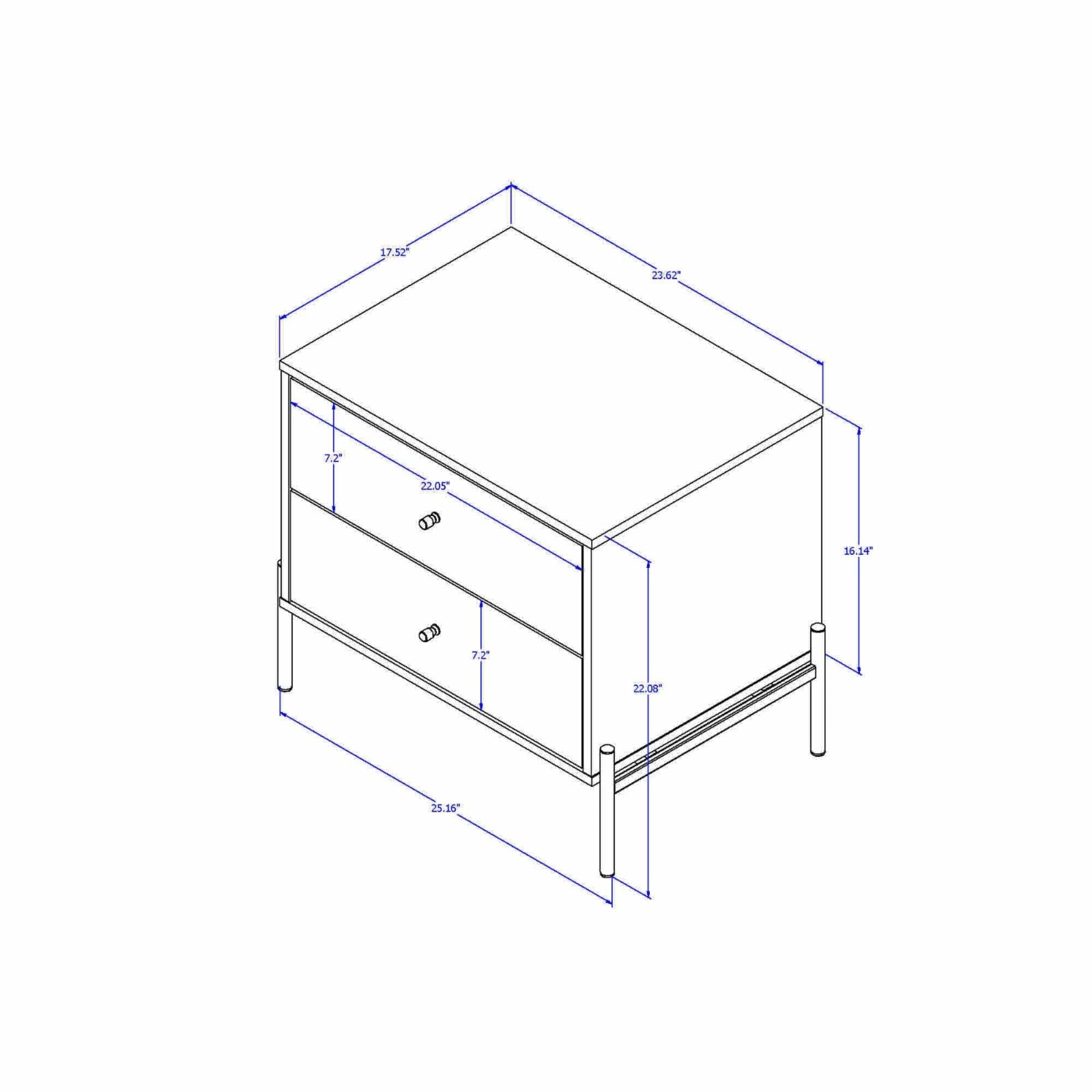 Manhattan Comfort Jasper 2 Drawer Nightstand