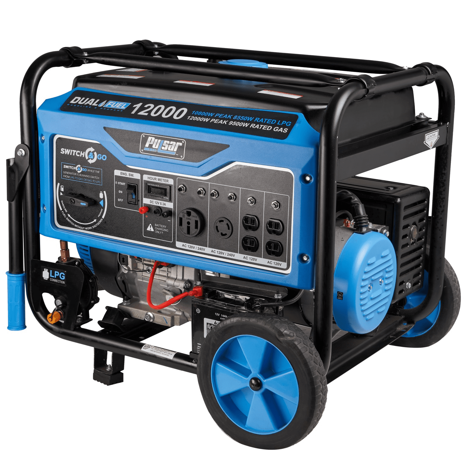 Pulsar 12，000W Dual Fuel Portable Generator with Electric Start �C CARB Compliant