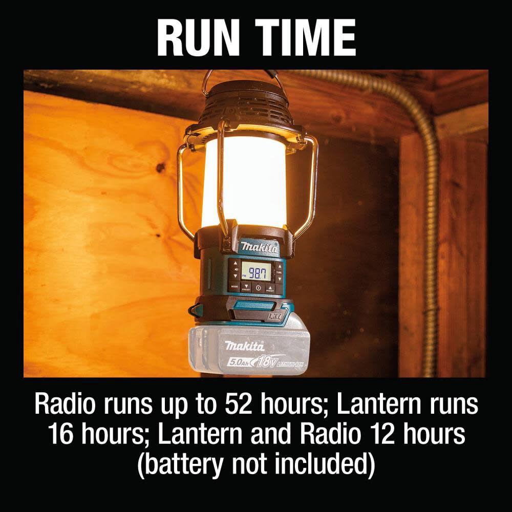 Makita 18V LXT Lantern with Radio Cordless Bare Tool XRM12 from Makita