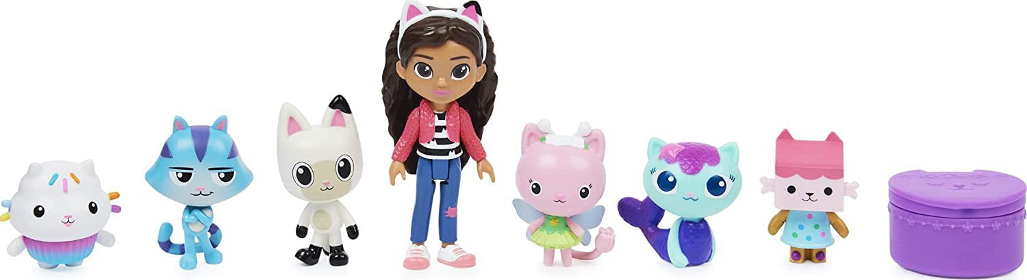 Gabby's Dollhouse Deluxe Action Figure Set， 9 Pieces