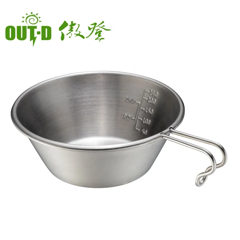 Wholesale Stainless Steel Bowl with handle Camping Picnic Outdoor BBQ Sierra Cup