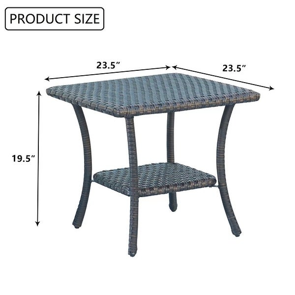 Outdoor Patio Side Table Rattan PE Wicker Table