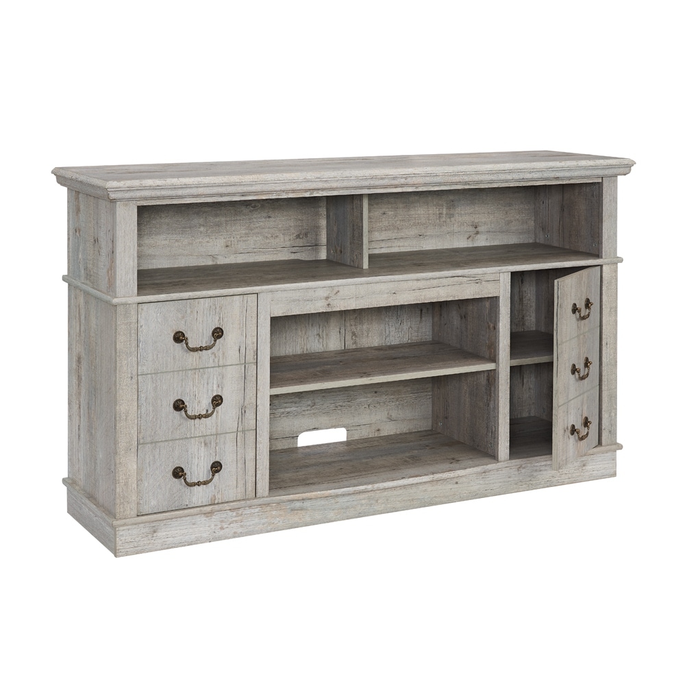 TV Media Stand Traditional Rustic Entertainment Console Table YV Media Cabinet with Open   Closed Storage Space  for Up to 65\