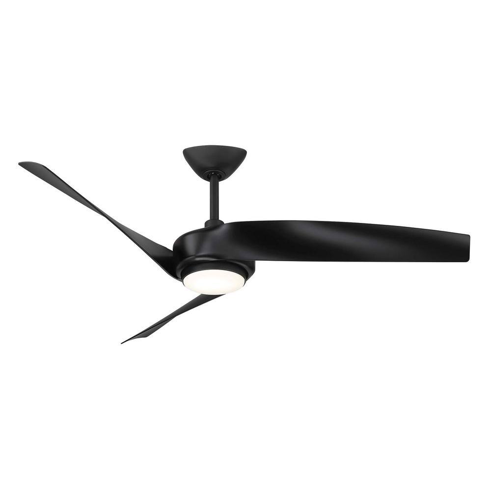 Hampton Bay Tudor 56 in. Integrated CCT LED Indoor Matte Black Ceiling Fan with Light and Remote Control AK309-MBK