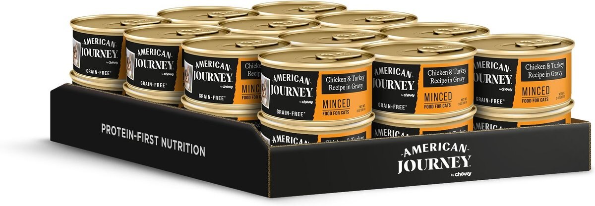 American Journey Minced Chicken and Turkey Recipe in Gravy Grain-Free Canned Cat Food