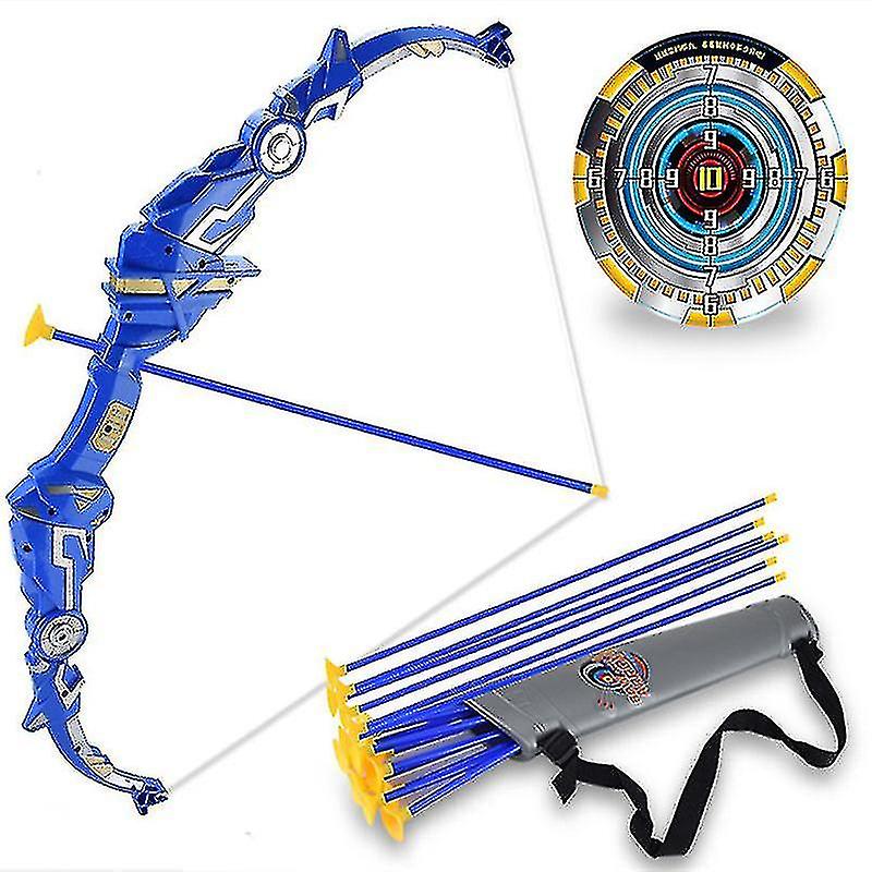 Dolowee Bow And Arrow For Kids Toys With Led Lights -archery Set Includes Bow+10 Arrow Barbar+standing Targetblue Folded+10 Arrow Barbar+arrow Tard