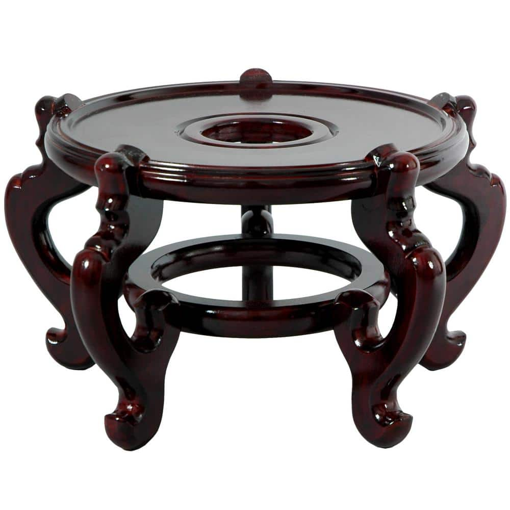 Oriental Furniture 15.5 in. Rosewood Fishbowl Stand in Rosewood ST-FS102-Size15