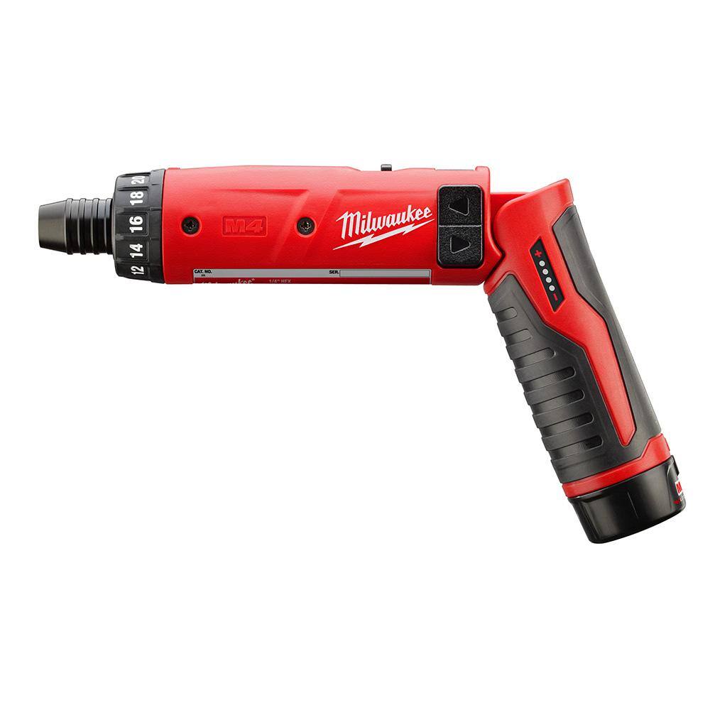 MW M4 4V Lithium-Ion Cordless 14 in. Hex Screwdriver 2-Battery Kit 2101-22