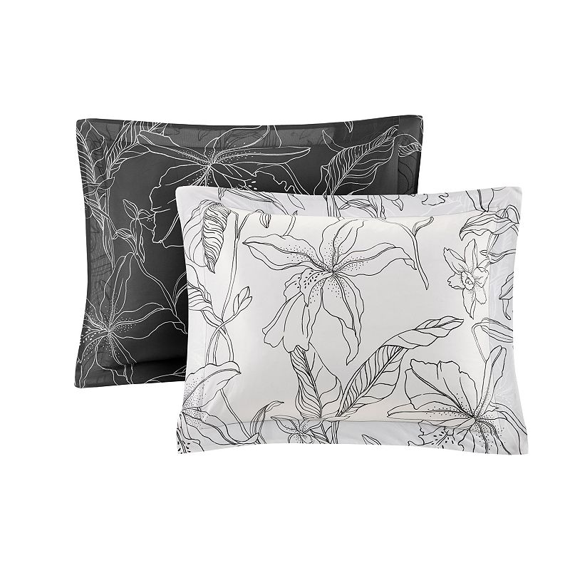 Madison Park Essentials Lisetta Reversible Comforter Set with Cotton Sheets and Throw Pillow