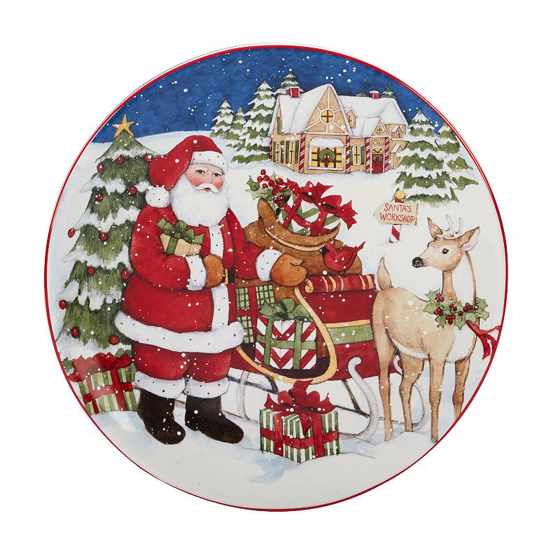 Certified International Santa's Workshop 4-pc. Dessert Plate Set