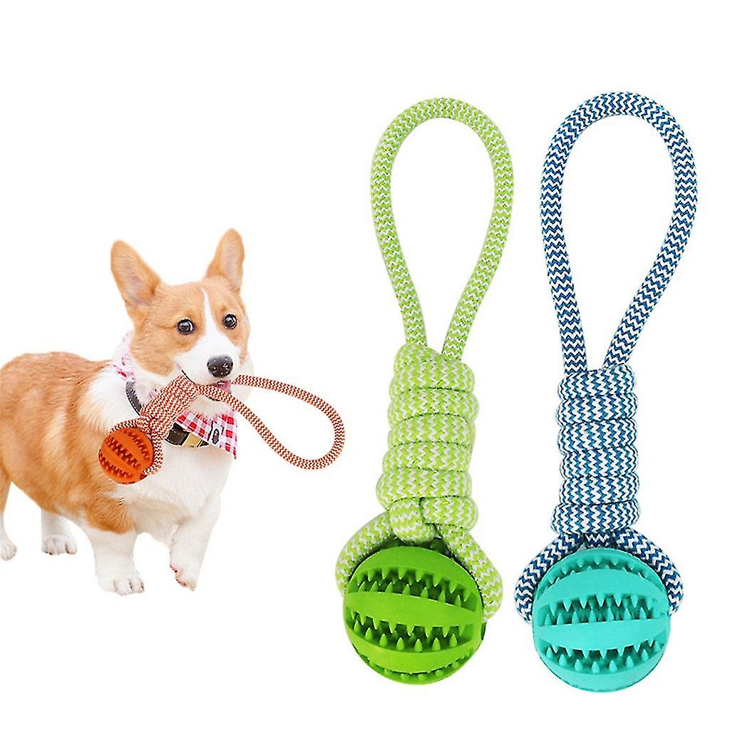 Miman Pet Woven Rope Ball Chewing Teeth Cleaning Outdoor Training Rope Ball Toy blue