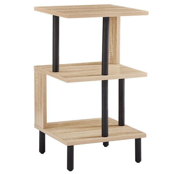 3-Tier Side Table Tall End Table with Storage Rack