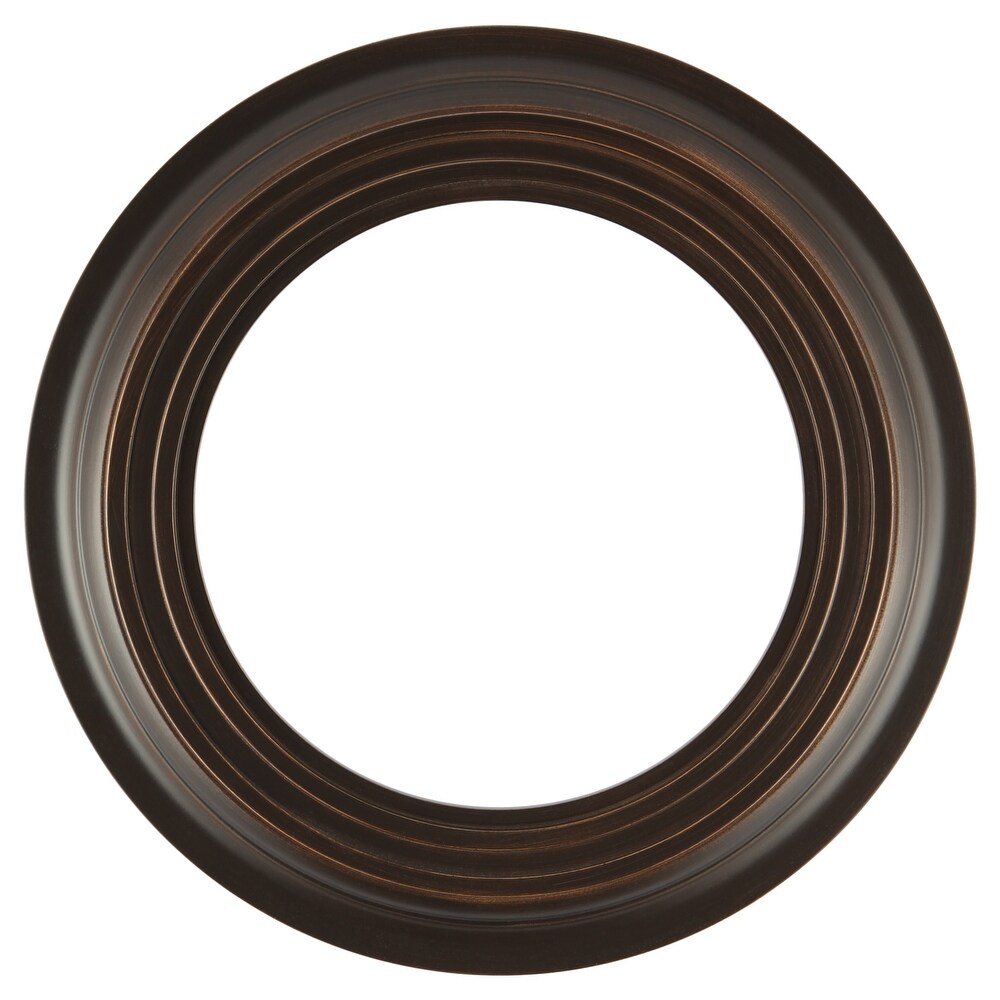 Imperial Framed Round Mirror in Rubbed Bronze   Antique Bronze