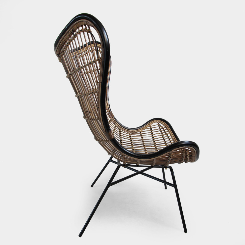 Bamboo  ampBlack Scoop Chair   Tropical   Outdoor Lounge Chairs   by Design Mix Furniture  Houzz