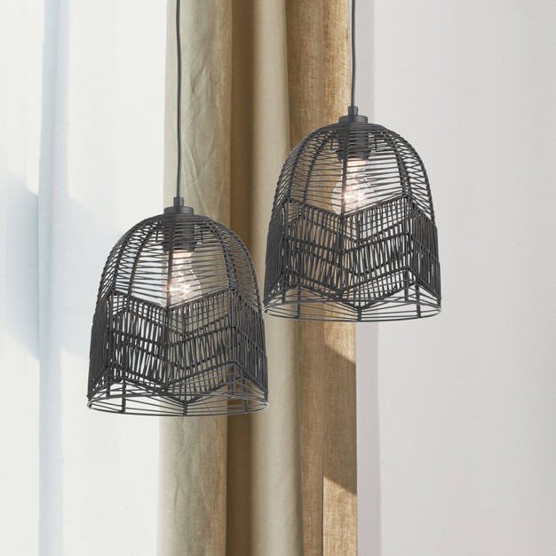 1 light Zola Pendant Rattan Black River Of Goods