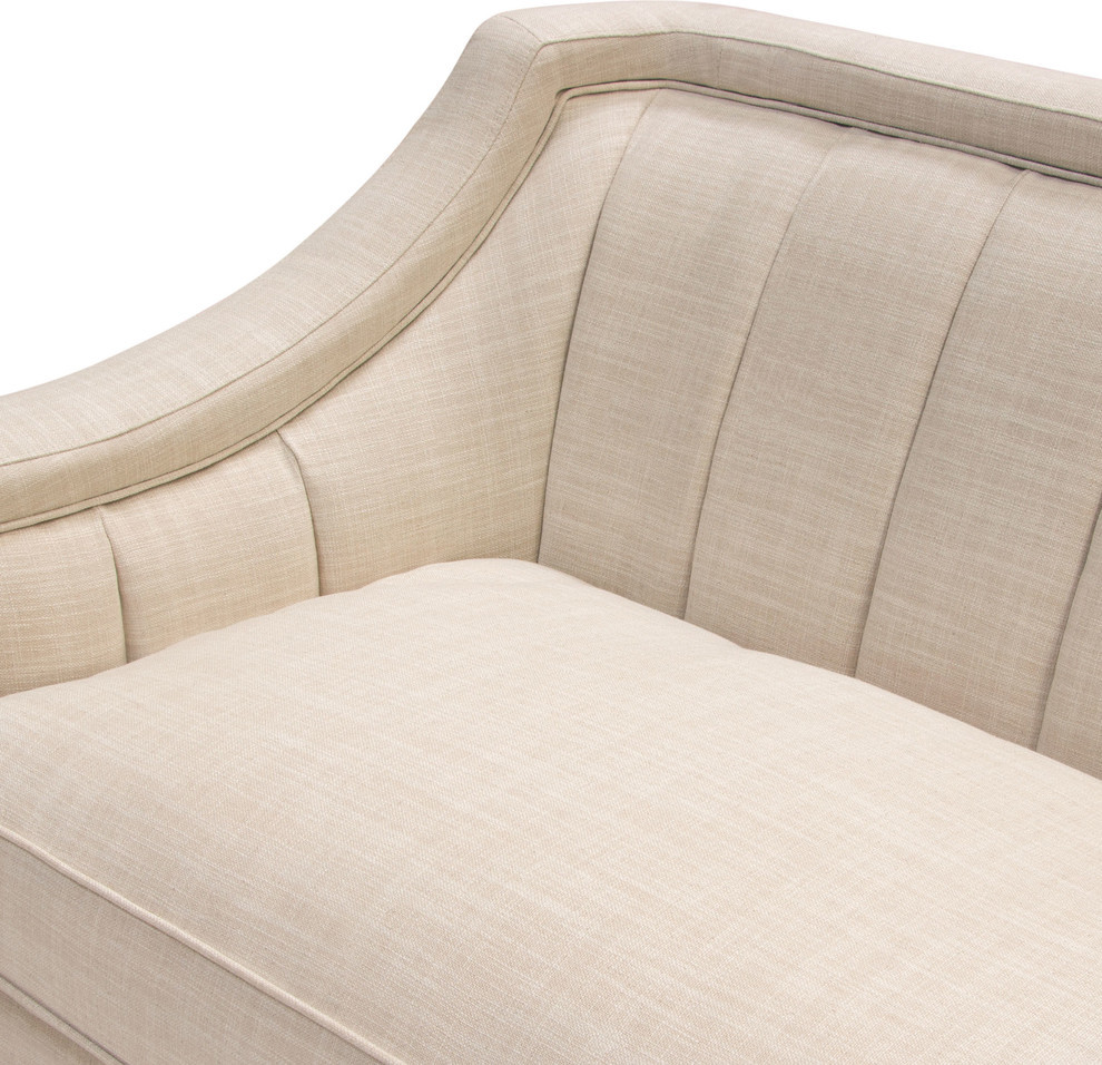 Diamond Sofa Croft Fabric Sofa  Sand Linen Fabric  Gold Metal Criss Cross Frame   Contemporary   Sofas   by GwG Outlet  Houzz