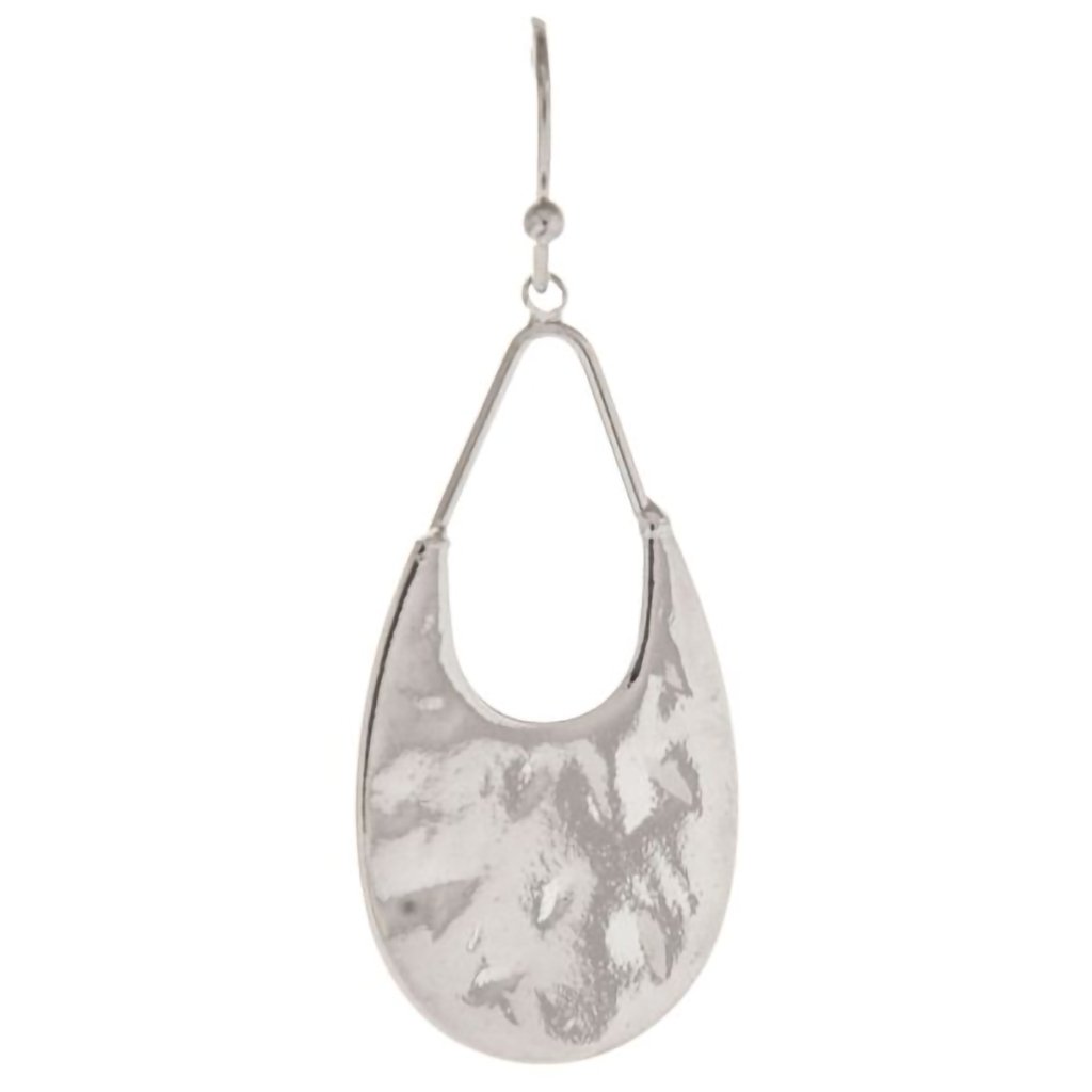 Rain  Silver Wide Drop Earrings