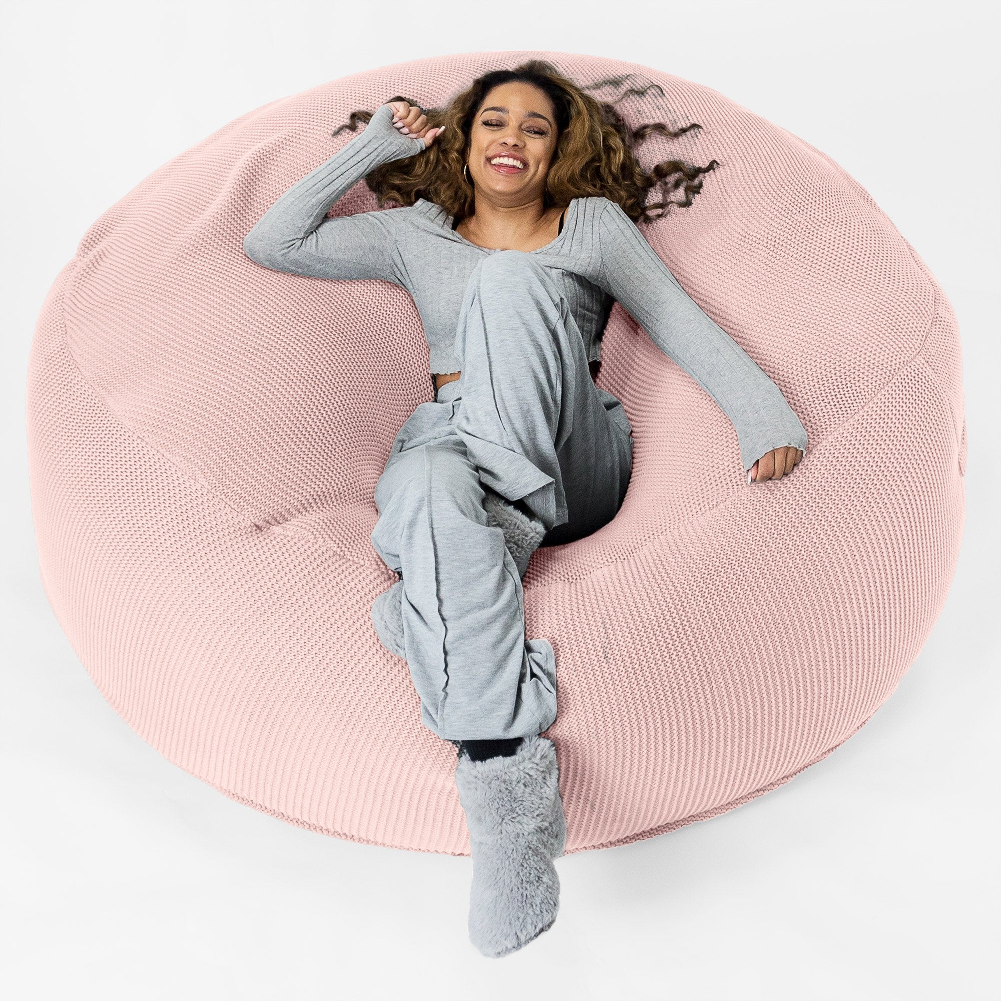 Mega Mammoth Bean Bag - 100% Cotton Ellos Baby Pink