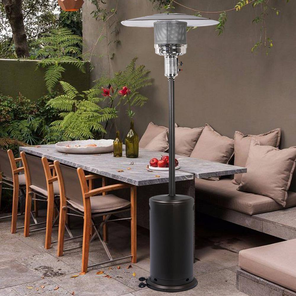 47000 BTU Propane Iron Floor Standing Patio Heater in Oil-Rubbed Bronze BYY624-7