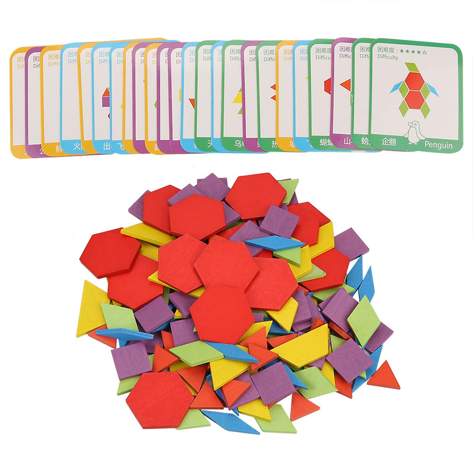 Colorful Wooden Puzzle Board Set Kids Children Toddlers Educational Game Play Toys