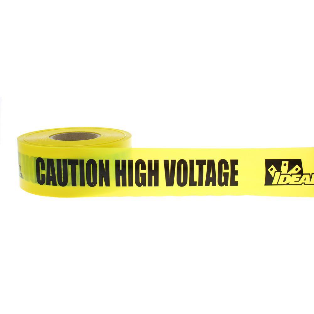 IDEAL 3 in. x 1000 ft. Barricade Tape Caution High Voltage Yellow 42-003