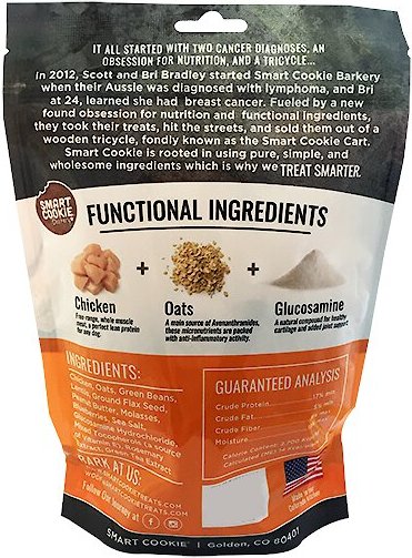 Smart Cookie Barkery Hip and Joint Chicken Dog Treats， 8-oz bag