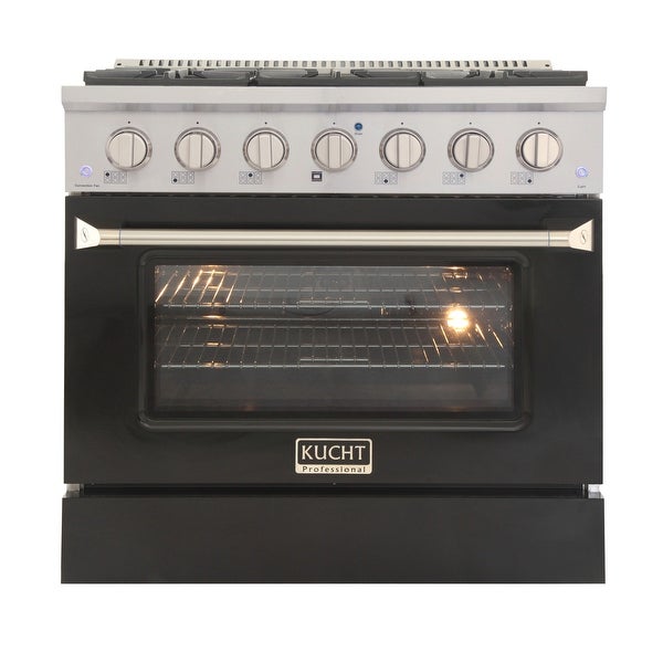 36 in. 5.2 cu. ft. Dual Fuel Range for Propane Gas with Sealed Burners and Convection Oven in Stainless Steel