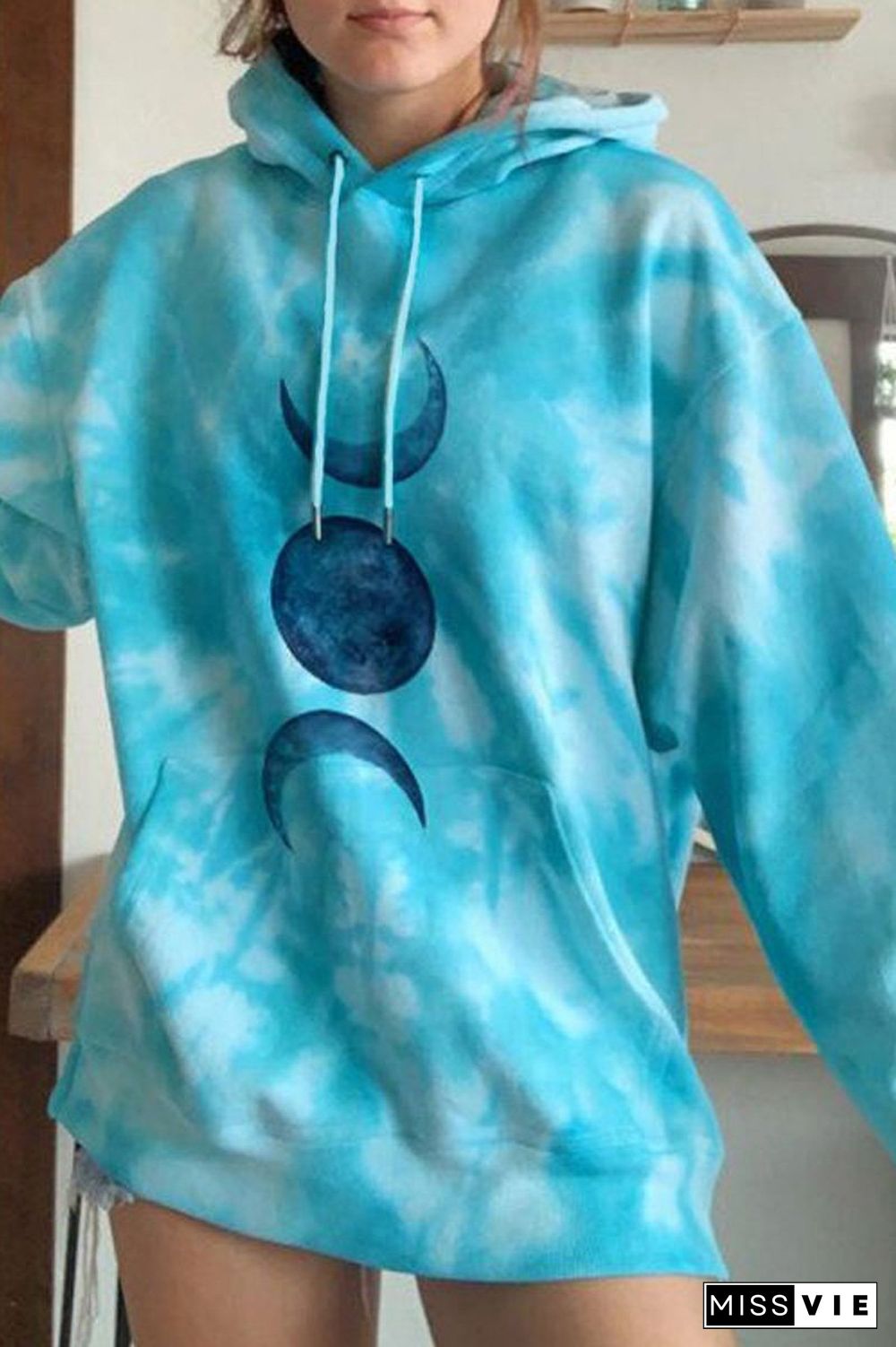 Printed Long Sleeve Hooded Sweatshirt