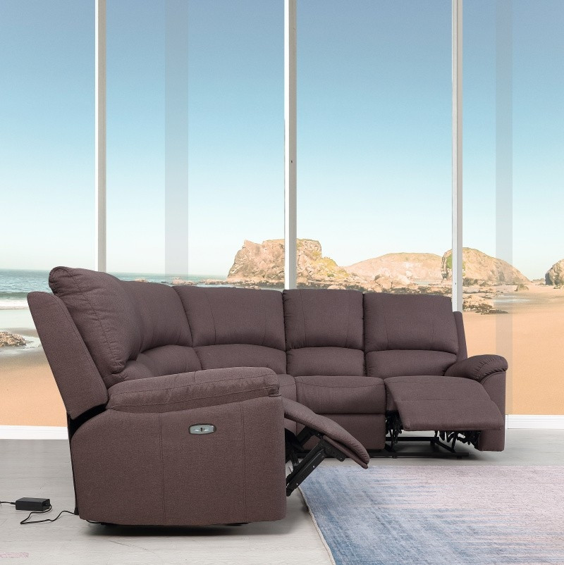 Andrew Leather Air Powered Reclining Contemporary Sectional   Transitional   Sectional Sofas   by Luxuriant Furniture  Houzz