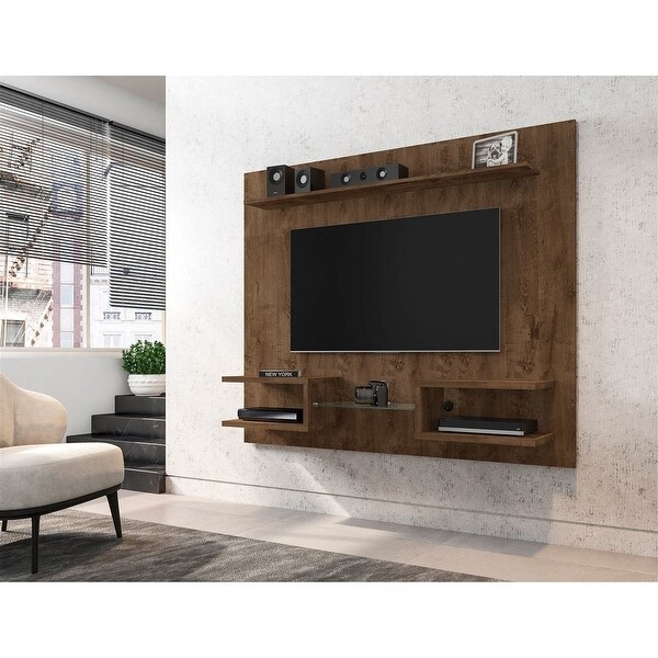 Floating Wall Entertainment Center with Display Shelves