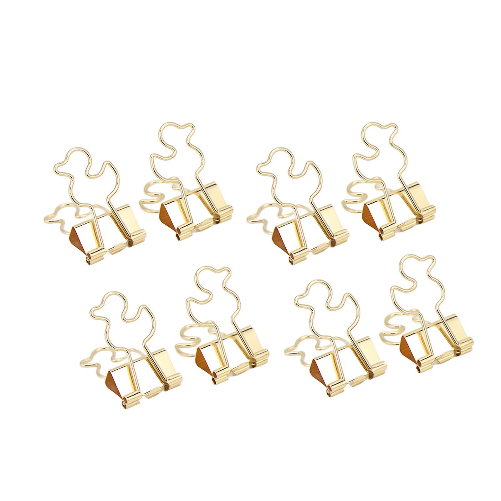 20pcs Paper Clips Strong Clamping Force Durable Iron Little Duck Design Wide Application Small Binder Clipsgold