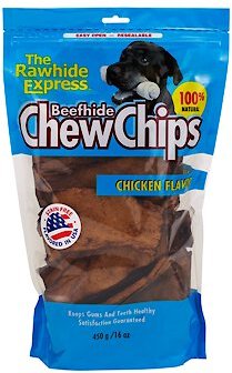 The Rawhide Express Beefhide Chew Chips Chicken Flavor Dog Treats